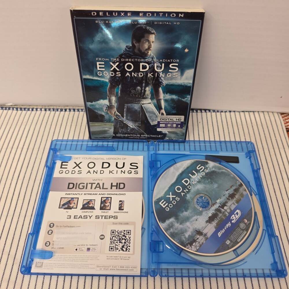 EXODUS GODS AND KINGS Deluxe Edition BLU-RAY 3D + 2D + Bonus 3-Disc Set Slipcove